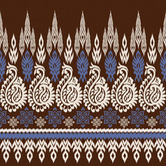 Ethnic abstract ikat art. Aztec ornament print. geometric ethnic pattern seamless color oriental. Design for background ,curtain, carpet, wallpaper, clothing, wrapping, Batik.