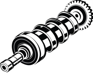 Camshaft vector silhouette