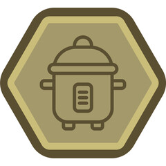 Rice Cooker Vector Icon Design