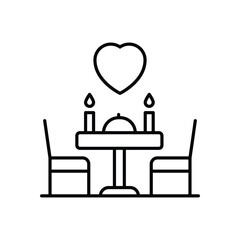Candlelight Dinner vector icon stock illustration