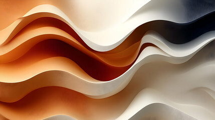 Abstract Wavy Lines in Warm Colors - Minimalist Graphic Design