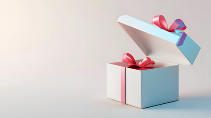 Obraz premium Open gift box on white background. 3d rendering
