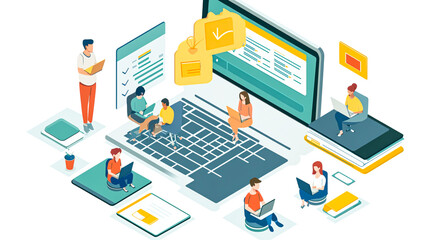 Modern Online Learning Environment Illustration
