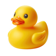 yellow rubber duck isolated on transparent background, png image 