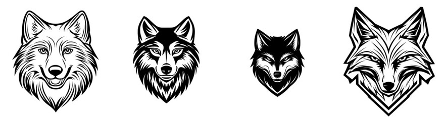 Modern illustration of wolf - minimalist and flat logo