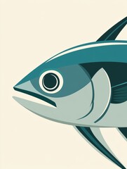 Fototapeta premium Stylized Illustration of a Fish in Soft Colors