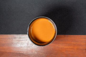 Top View of Freshly Brewed Coffee in a Cup