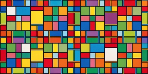 Abstract geometric pattern with colorful rectangles