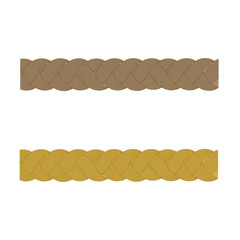 Obraz premium Vector Braid icon clipart avatar. Braided curve hair. Cartoon art illustration isolated on white background. Long female fashion plait.