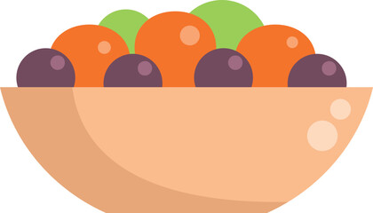 Large bowl containing fresh salad with tomatoes and olives