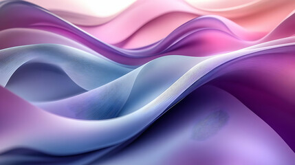 Abstract Purple and Blue Waves -  Fluid,  Dynamic, 3D
