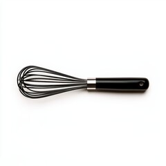 A whisk with a stainless steel handle