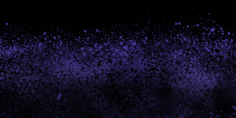 Dark purple color gradient grainy background, illuminated spot on black Dust Particles Background with Colorful Glow Sparkles. purple powder color texture. aquarelle painted water ink spray paint. 