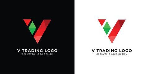 V letter logo design icon
