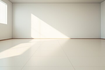 Fototapeta premium White flooring shadow room.