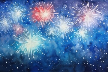 Naklejka premium Beatiful night firework fireworks backgrounds outdoors.