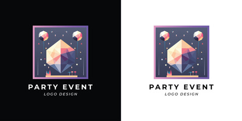 Party event logo design vector