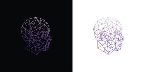 wireframe face illustration