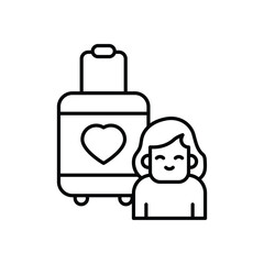 Romantic Getaway vector icon stock illustration