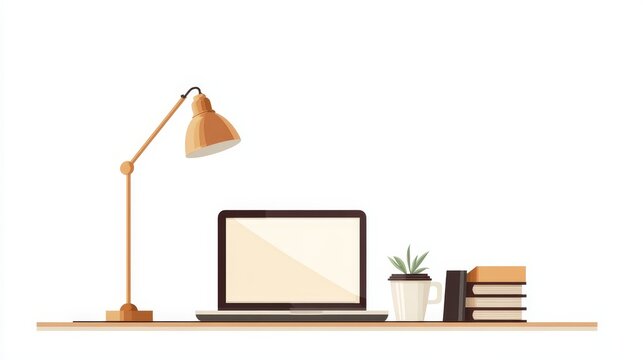 Minimalistic web development setup with a laptop, coffee, and coding books, website development, focused work environment