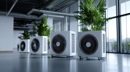 Modern HVAC Units in Bright Indoor Environment