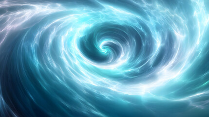 Abstract Swirling Blue and White Vortex Pattern, Energetic, Dynamic