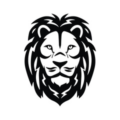 Lion head silhouette art isolated graphic