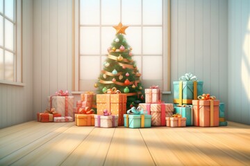 Christmas present tree box.