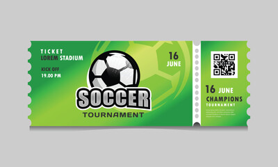 Soccer sport match event ticket paper template graphic