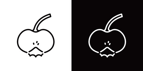 ブルーベリーの断面のシンプルなラインアイコン
