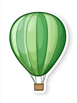 recommend clip art: Green hot air balloon, white isolate background