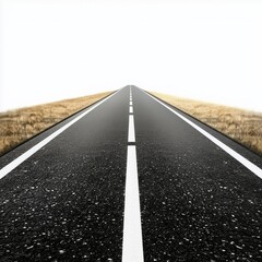 Obraz premium Open road stretching into the horizon, symbolizing journey and freedom.