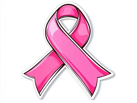 recommend clip art: Pink ribbon, white isolate background