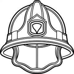 Firefighter helmet vector silhouette illustration