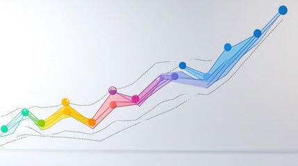 Colorful Upward Trend Line Chart