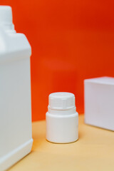 Minimalist White Plastic Containers on Vibrant Background
