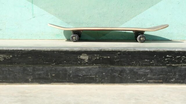 Skateboard slow place for inscription motion video 