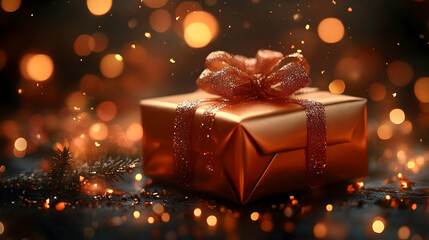 Sparkling Gift Box with Festive Lights