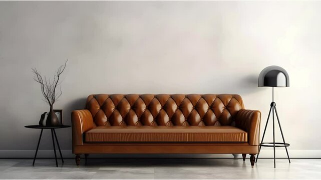 MINIMAL WALL WITH LEATHER CHAIR 2