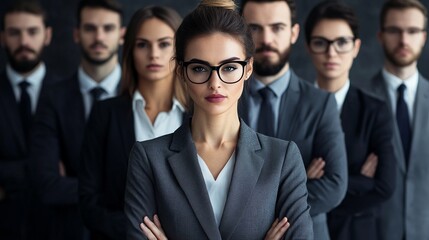 Suited office workers concept illustration