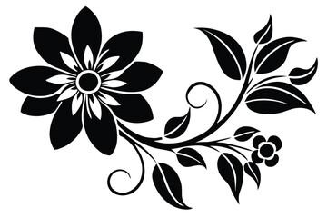 Flower Frame vector silhouette