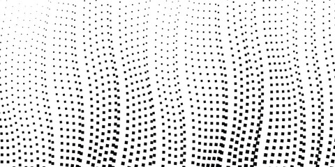 Abstract pixel halftone backdrop in white and black