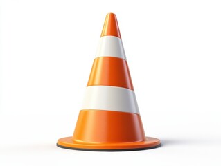 Traffic cone, white isolated background.