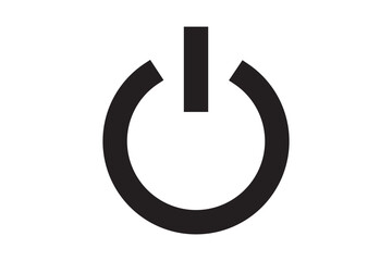 Power button icon vector isolated on white background, logo concept of power button sign on white background, black filled symbol icon