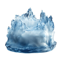 Fototapeta premium Crystal clear ice formation with jagged edges, white isolate background.