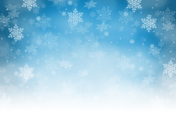 Christmas background with blue pattern winter card snow snowflakes copyspace copy space