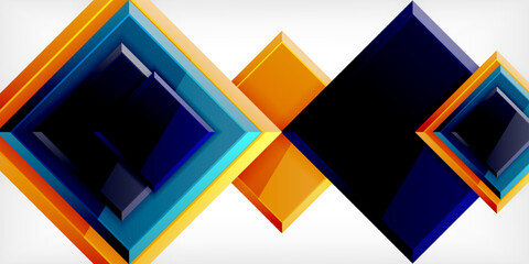 Colorful squares with reflections abstract background design. Vector Illustration For Wallpaper, Banner, Background, Card, Book Illustration, landing page