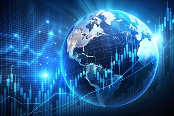 Global Stock market chart, and futuristic technology background