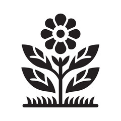 Flower logo icon , symble ,clip art, silhouette vector with isolated on white background