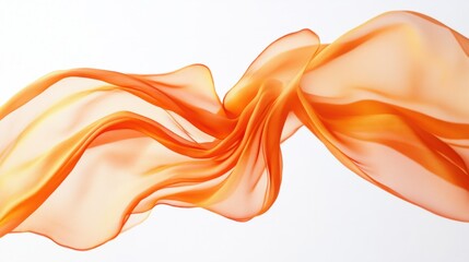 Obraz premium Billowing fabric in a vibrant orange hue, floating against a pristine white background.